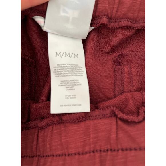 CAbi Burgundy Jogger Pants Soft Knit Elastic Waist Women’s M Loungewear Travel - Picture 7 of 7